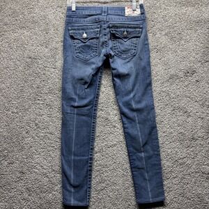 True Religion Julie Womens Denim Jeans Size 25 (28x30) Blue Made USA Distressed